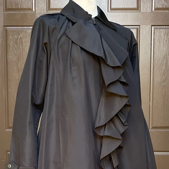 Ralph Lauren black silk taffeta coat - Picture 1 of 9